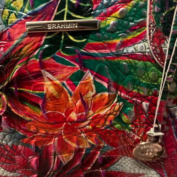 Gently used Brahmin Monique Tropical Utopia Leather Tote. Reasonable offers! - Picture 3 of 7